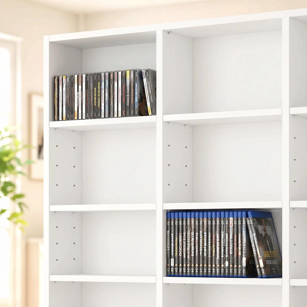 HOMCOM 835 CD/500 DVD Storage Unit, Blu-ray Media Storage Shelf with 27 Compartments and 21 Adjustable Shelves Additional View 28