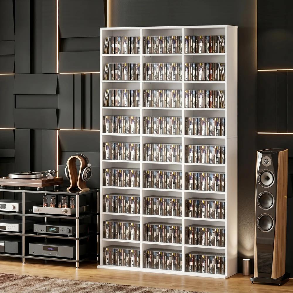 HOMCOM 835 CD/500 DVD Storage Unit, Blu-ray Media Storage Shelf with 27 Compartments and 21 Adjustable Shelves Additional View 29