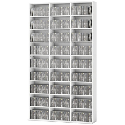 HOMCOM 835 CD/500 DVD Storage Unit, Blu-ray Media Storage Shelf with 27 Compartments and 21 Adjustable Shelves Additional View 30