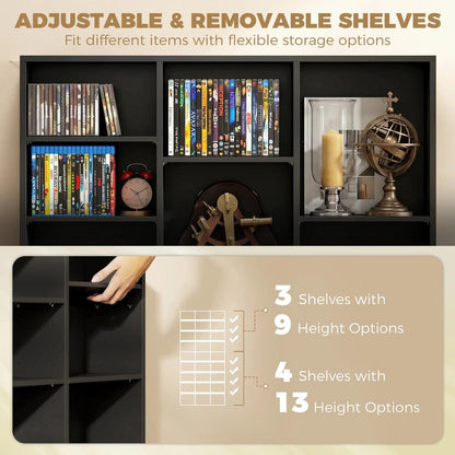 HOMCOM 835 CD/500 DVD Storage Unit, Blu-ray Media Storage Shelf with 27 Compartments and 21 Adjustable Shelves Additional View 5