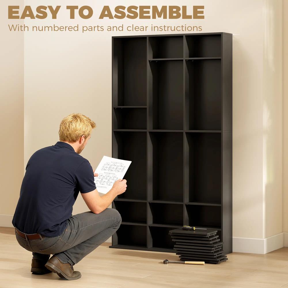 HOMCOM 835 CD/500 DVD Storage Unit, Blu-ray Media Storage Shelf with 27 Compartments and 21 Adjustable Shelves Additional View 7