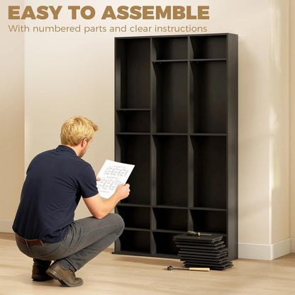 HOMCOM 835 CD/500 DVD Storage Unit, Blu-ray Media Storage Shelf with 27 Compartments and 21 Adjustable Shelves Additional View 7