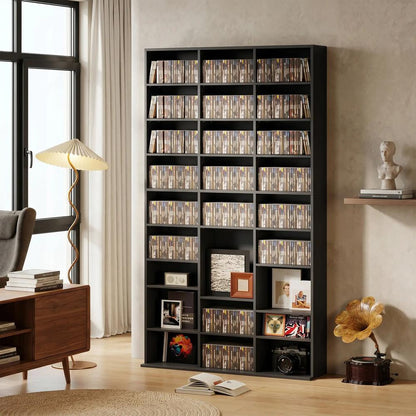 HOMCOM 835 CD/500 DVD Storage Unit, Blu-ray Media Storage Shelf with 27 Compartments and 21 Adjustable Shelves Additional View 9