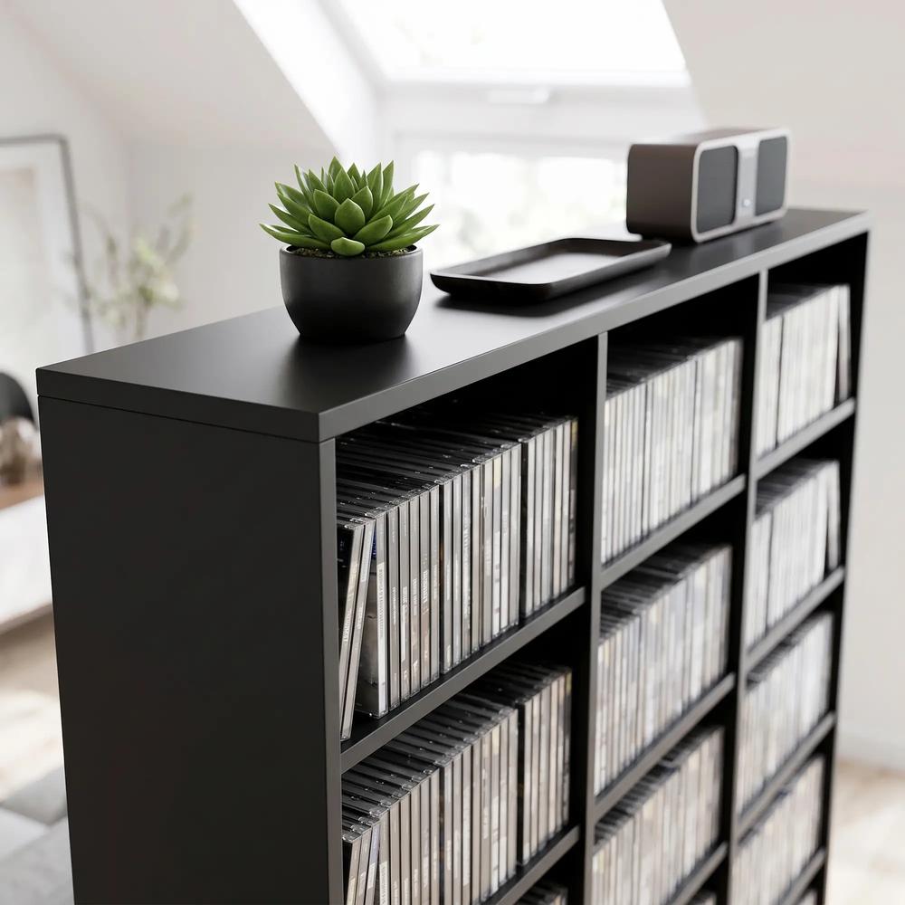 HOMCOM 835 CD/500 DVD Storage Unit, Blu-ray Media Storage Shelf with 27 Compartments and 21 Adjustable Shelves Additional View 10