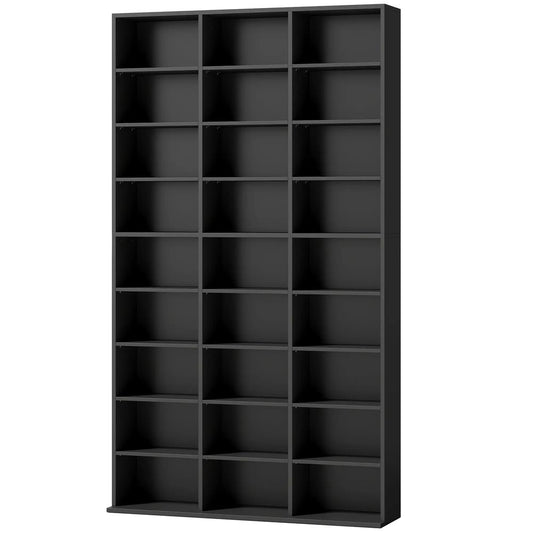 HOMCOM 835 CD/500 DVD Storage Unit, Blu-ray Media Storage Shelf with 27 Compartments and 21 Adjustable Shelves