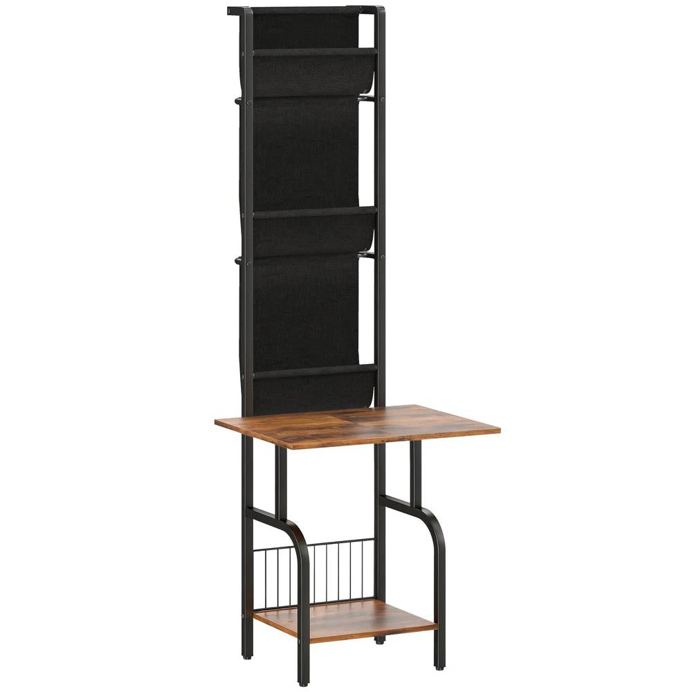 HOMCOM Vinyl Record Player Stand Record Storage with Player Stand Oxford Fabric Pockets Bottom Shelf Additional View 12