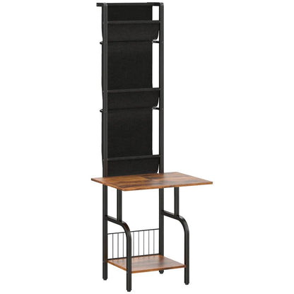 HOMCOM Vinyl Record Player Stand Record Storage with Player Stand Oxford Fabric Pockets Bottom Shelf Additional View 12