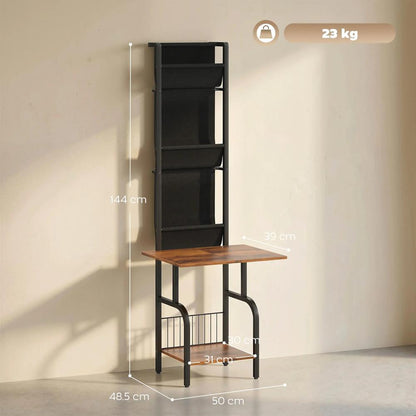 HOMCOM Vinyl Record Player Stand Record Storage with Player Stand Oxford Fabric Pockets Bottom Shelf Additional View 14