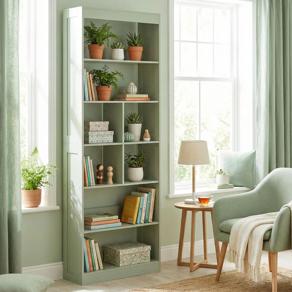 HOMCOM Bookcase, S-Shaped Wooden Bookshelf, 5/6 Tiers Freestanding Storage Shelf, Home Office Decorative Display Stand Rack, 24D x 60W x 184.5H Additional View 3