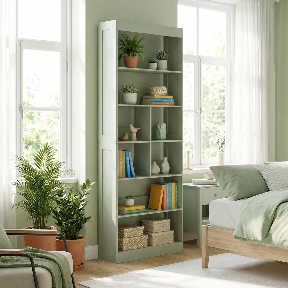 HOMCOM Bookcase, S-Shaped Wooden Bookshelf, 5/6 Tiers Freestanding Storage Shelf, Home Office Decorative Display Stand Rack, 24D x 60W x 184.5H Additional View 15