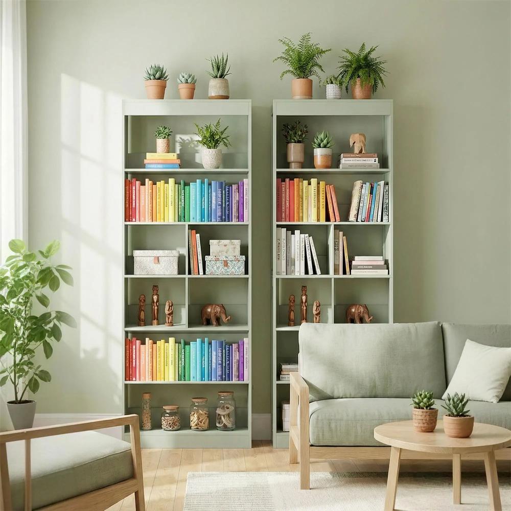 HOMCOM Bookcase, S-Shaped Wooden Bookshelf, 5/6 Tiers Freestanding Storage Shelf, Home Office Decorative Display Stand Rack, 24D x 60W x 184.5H Additional View 17