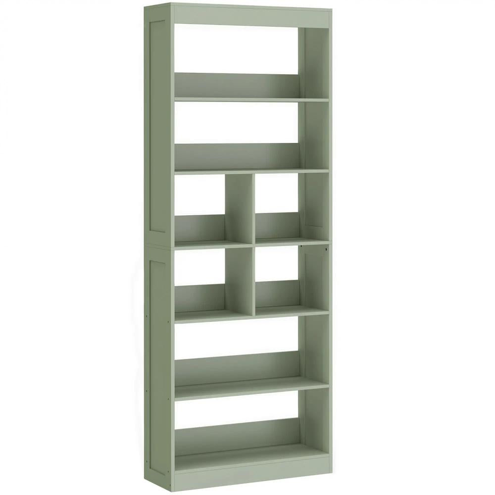 HOMCOM Bookcase, S-Shaped Wooden Bookshelf, 5/6 Tiers Freestanding Storage Shelf, Home Office Decorative Display Stand Rack, 24D x 60W x 184.5H