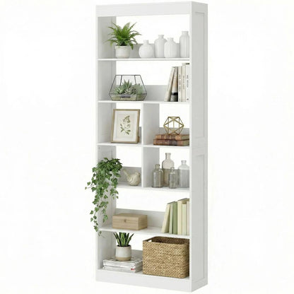 HOMCOM Bookcase, 6-Tier Bookshelf with Open Storage Shelves, Cubes, 180 cm Tall Display Shelf with Anti-Tipping Design, White Additional View 11