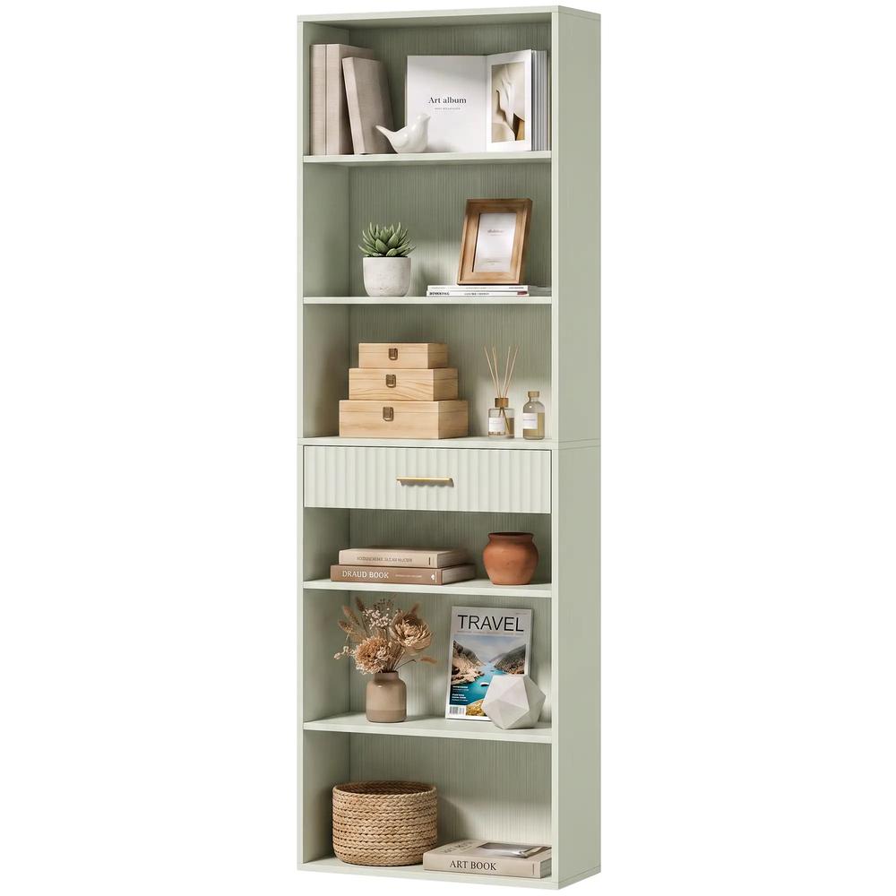 HOMCOM Bookcase Narrow Tall Space-Saving Bookshelf Drawer Open Shelves 60 x 24 x 182 cm Additional View 15