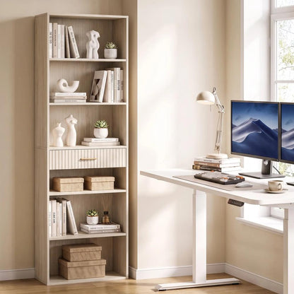 HOMCOM Bookcase Narrow Tall Space-Saving Bookshelf Drawer Open Shelves 60 x 24 x 182 cm Additional View 17