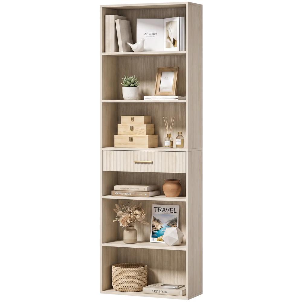 HOMCOM Bookcase Narrow Tall Space-Saving Bookshelf Drawer Open Shelves 60 x 24 x 182 cm Additional View 30