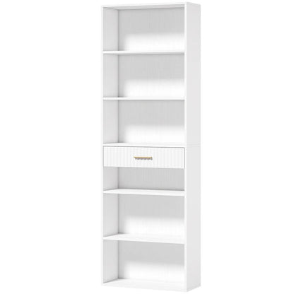 HOMCOM Bookcase Narrow Tall Space-Saving Bookshelf Drawer Open Shelves 60 x 24 x 182 cm Additional View 31