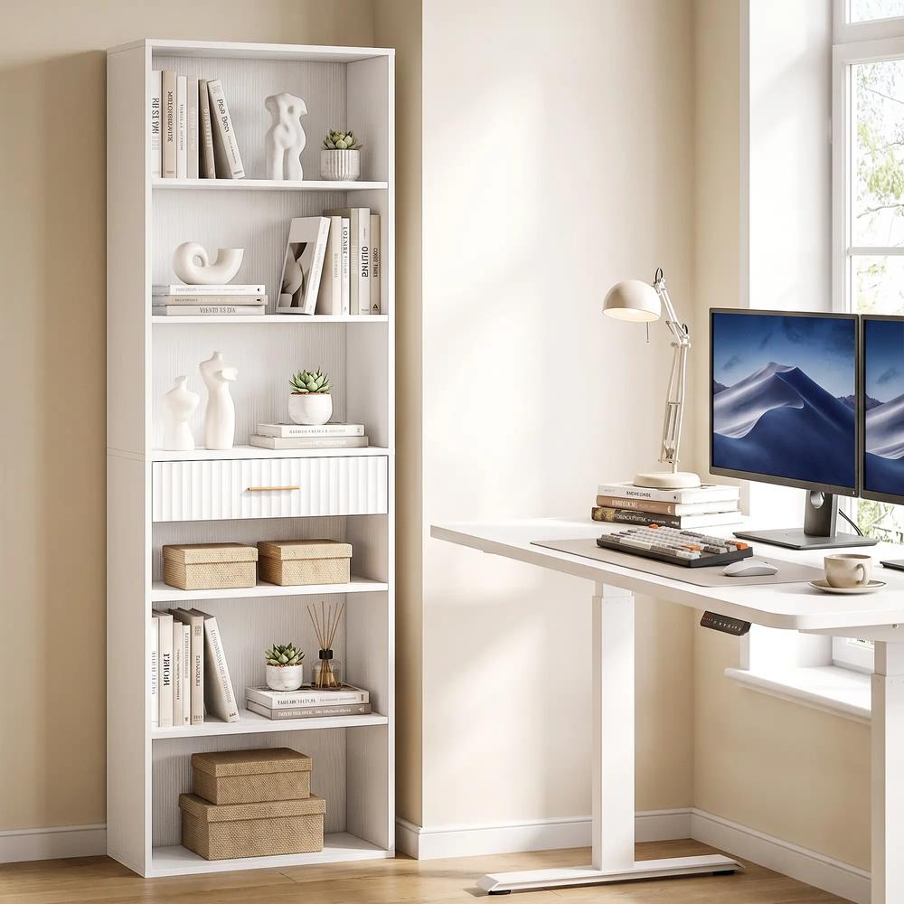 HOMCOM Bookcase Narrow Tall Space-Saving Bookshelf Drawer Open Shelves 60 x 24 x 182 cm Additional View 32