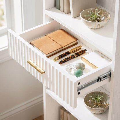 HOMCOM Bookcase Narrow Tall Space-Saving Bookshelf Drawer Open Shelves 60 x 24 x 182 cm Additional View 40
