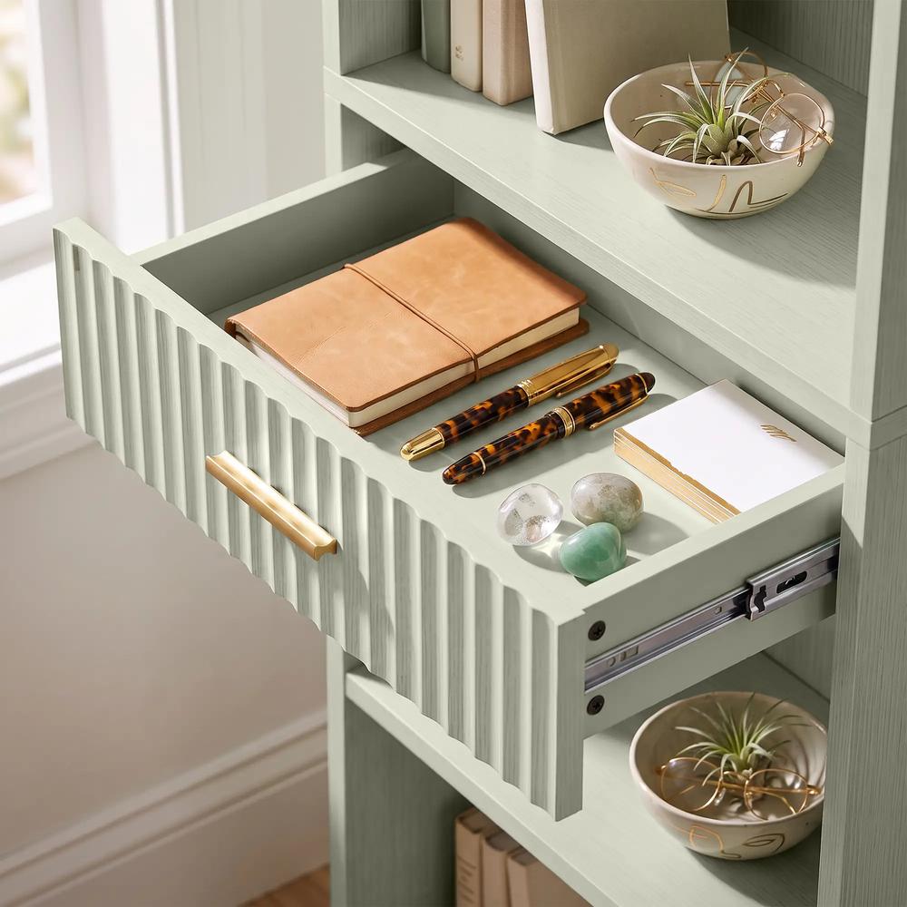 HOMCOM Bookcase Narrow Tall Space-Saving Bookshelf Drawer Open Shelves 60 x 24 x 182 cm Additional View 10