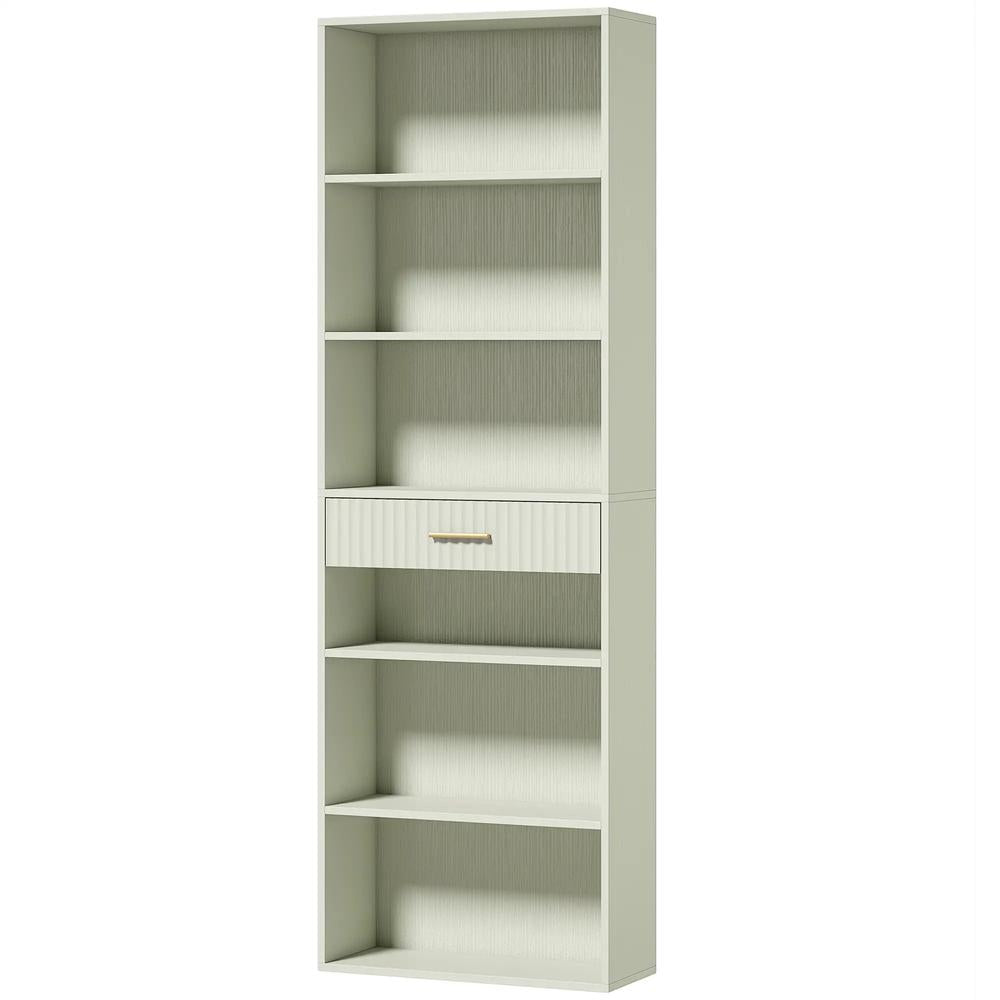 HOMCOM Bookcase Narrow Tall Space-Saving Bookshelf Drawer Open Shelves 60 x 24 x 182 cm