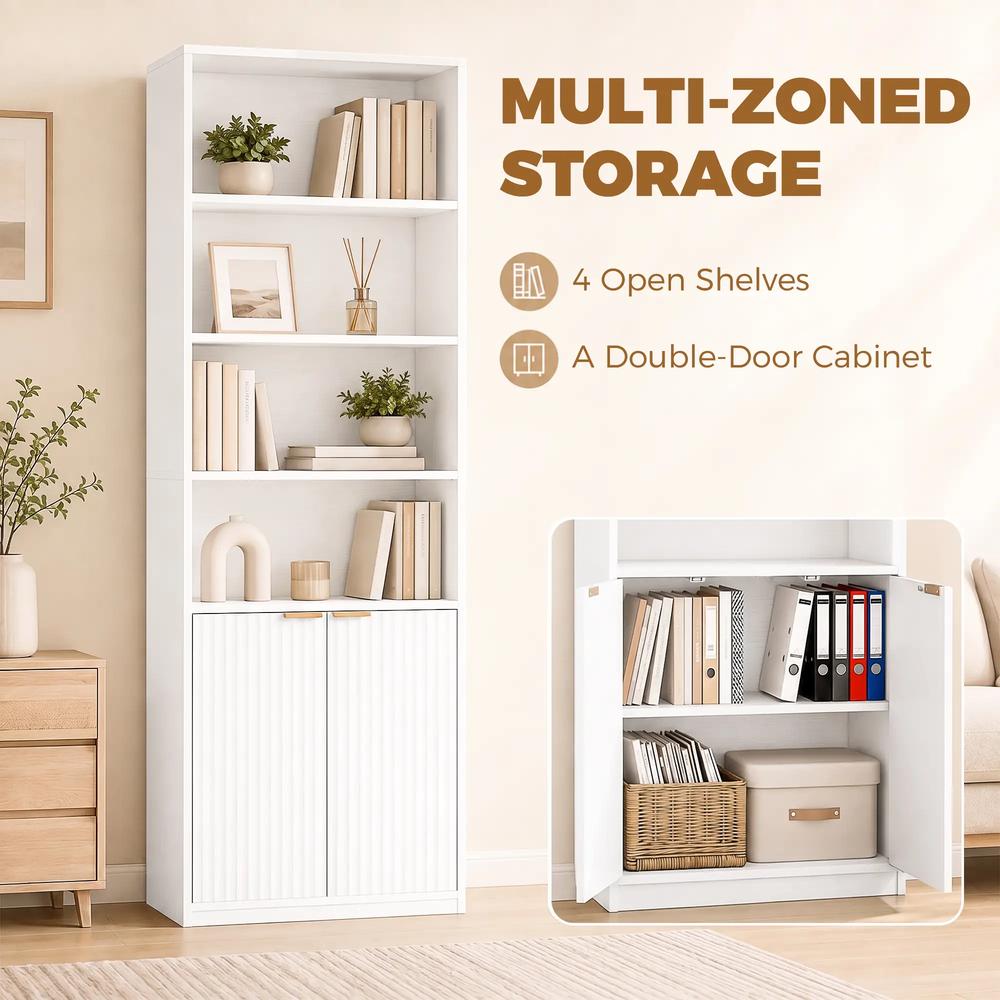 HOMCOM Bookcase Adjustable Shelf Bookshelf Anti-Tip Hardware 6-Tier Additional View 19