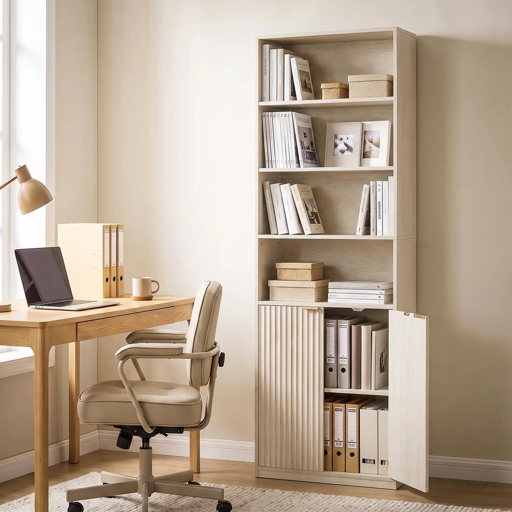 HOMCOM Bookcase Adjustable Shelf Bookshelf Anti-Tip Hardware 6-Tier Additional View 2