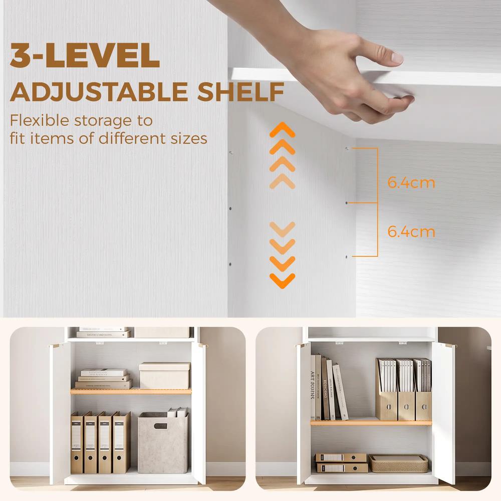 HOMCOM Bookcase Adjustable Shelf Bookshelf Anti-Tip Hardware 6-Tier Additional View 21
