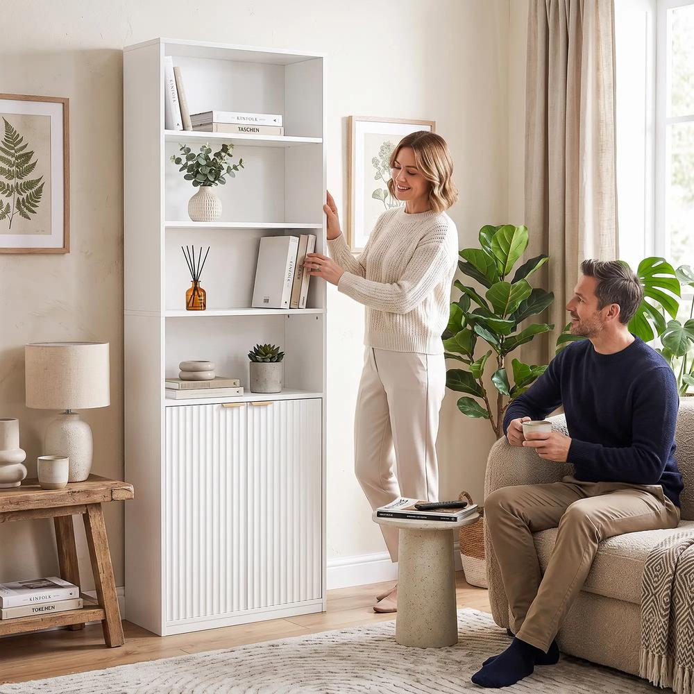 HOMCOM Bookcase Adjustable Shelf Bookshelf Anti-Tip Hardware 6-Tier Additional View 24