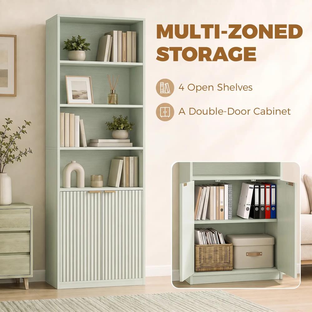 HOMCOM Bookcase Adjustable Shelf Bookshelf Anti-Tip Hardware 6-Tier Additional View 34
