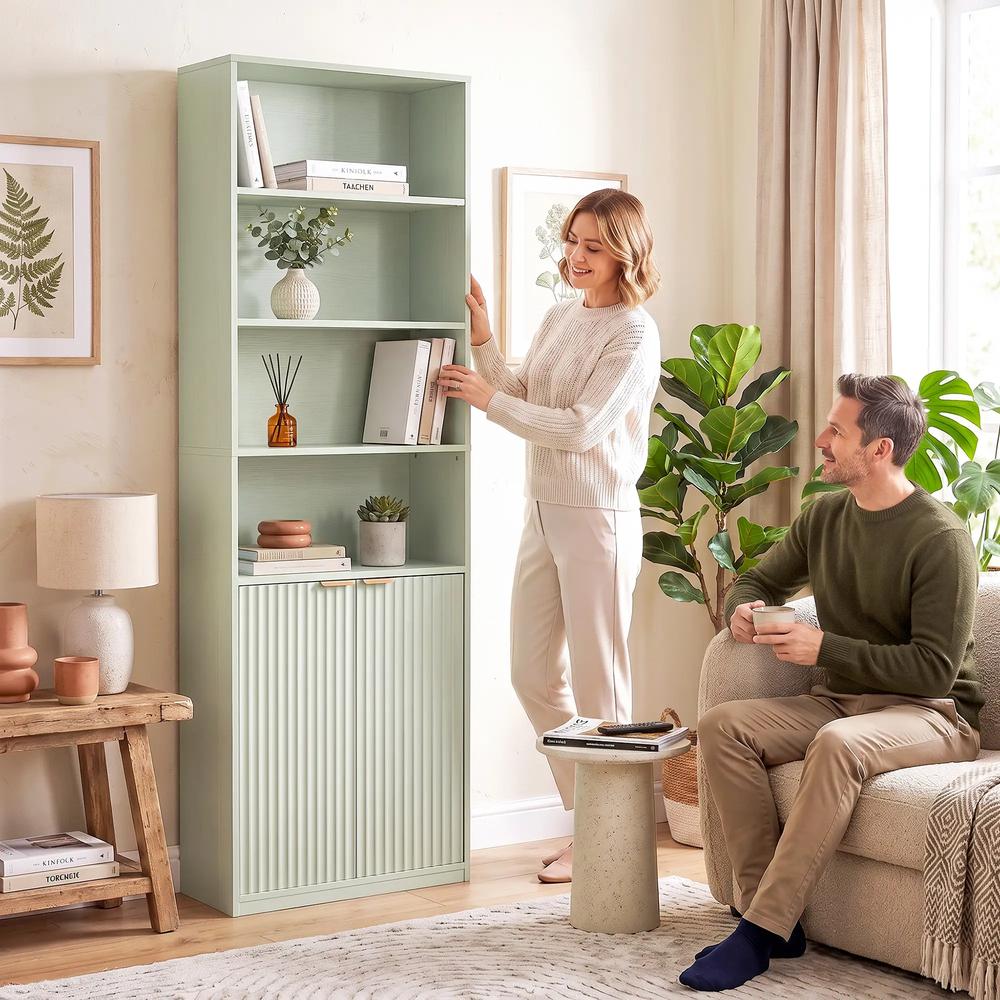 HOMCOM Bookcase Adjustable Shelf Bookshelf Anti-Tip Hardware 6-Tier Additional View 39