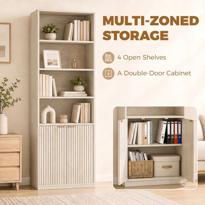 HOMCOM Bookcase Adjustable Shelf Bookshelf Anti-Tip Hardware 6-Tier Additional View 4
