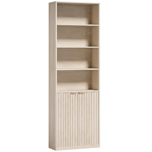 HOMCOM Bookcase Adjustable Shelf Bookshelf Anti-Tip Hardware 6-Tier