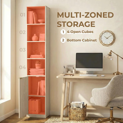HOMCOM Bookcase Adjustable Shelf Bookshelf Anti-Tip Hardware 6-Tier Storage Cabinet Additional View 19