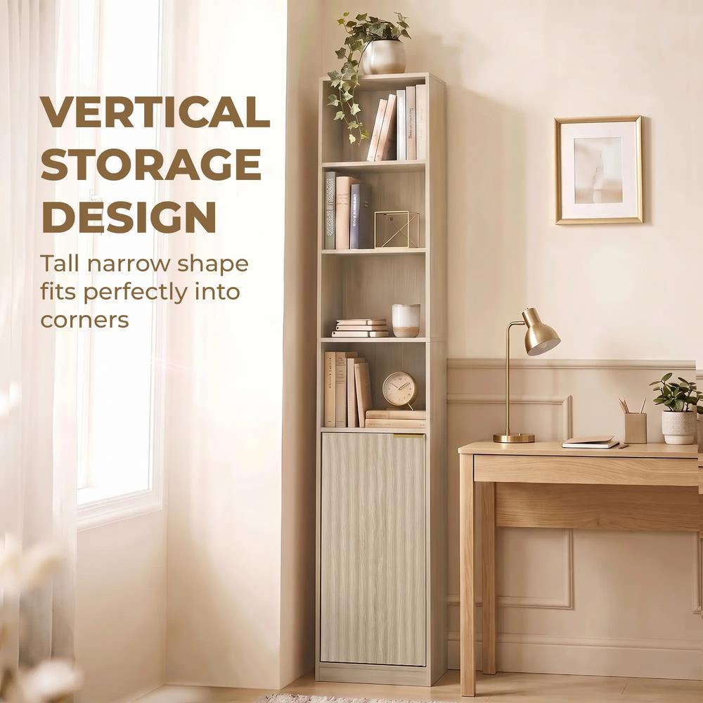HOMCOM Bookcase Adjustable Shelf Bookshelf Anti-Tip Hardware 6-Tier Storage Cabinet Additional View 20