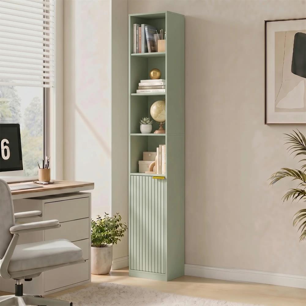 HOMCOM Bookcase Adjustable Shelf Bookshelf Anti-Tip Hardware 6-Tier Storage Cabinet Additional View 2