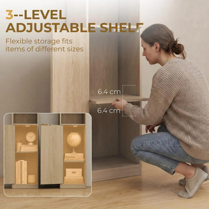 HOMCOM Bookcase Adjustable Shelf Bookshelf Anti-Tip Hardware 6-Tier Storage Cabinet Additional View 21