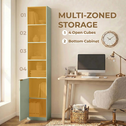 HOMCOM Bookcase Adjustable Shelf Bookshelf Anti-Tip Hardware 6-Tier Storage Cabinet Additional View 4