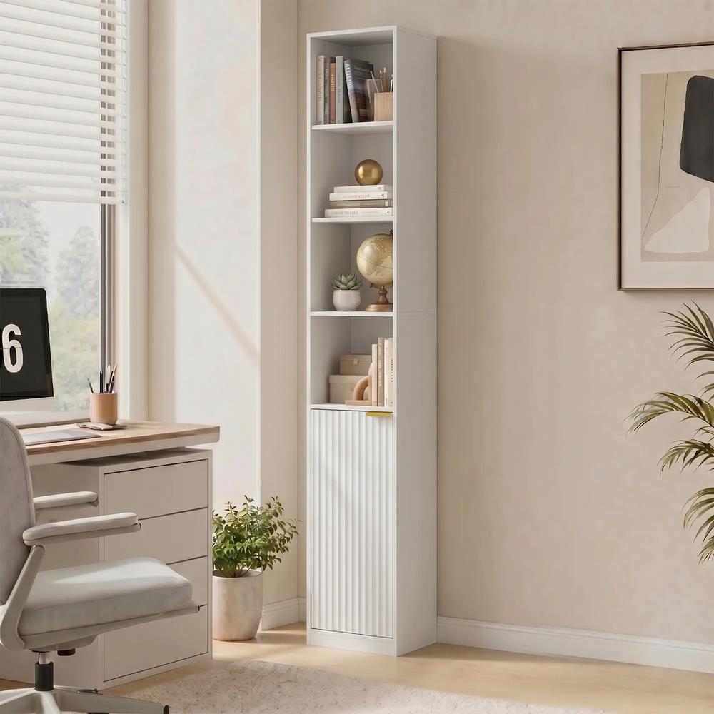 HOMCOM Bookcase Adjustable Shelf Bookshelf Anti-Tip Hardware 6-Tier Storage Cabinet Additional View 32