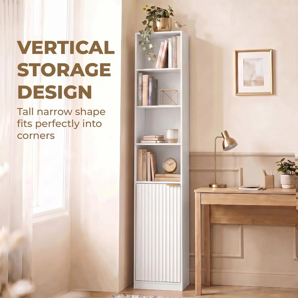 HOMCOM Bookcase Adjustable Shelf Bookshelf Anti-Tip Hardware 6-Tier Storage Cabinet Additional View 35