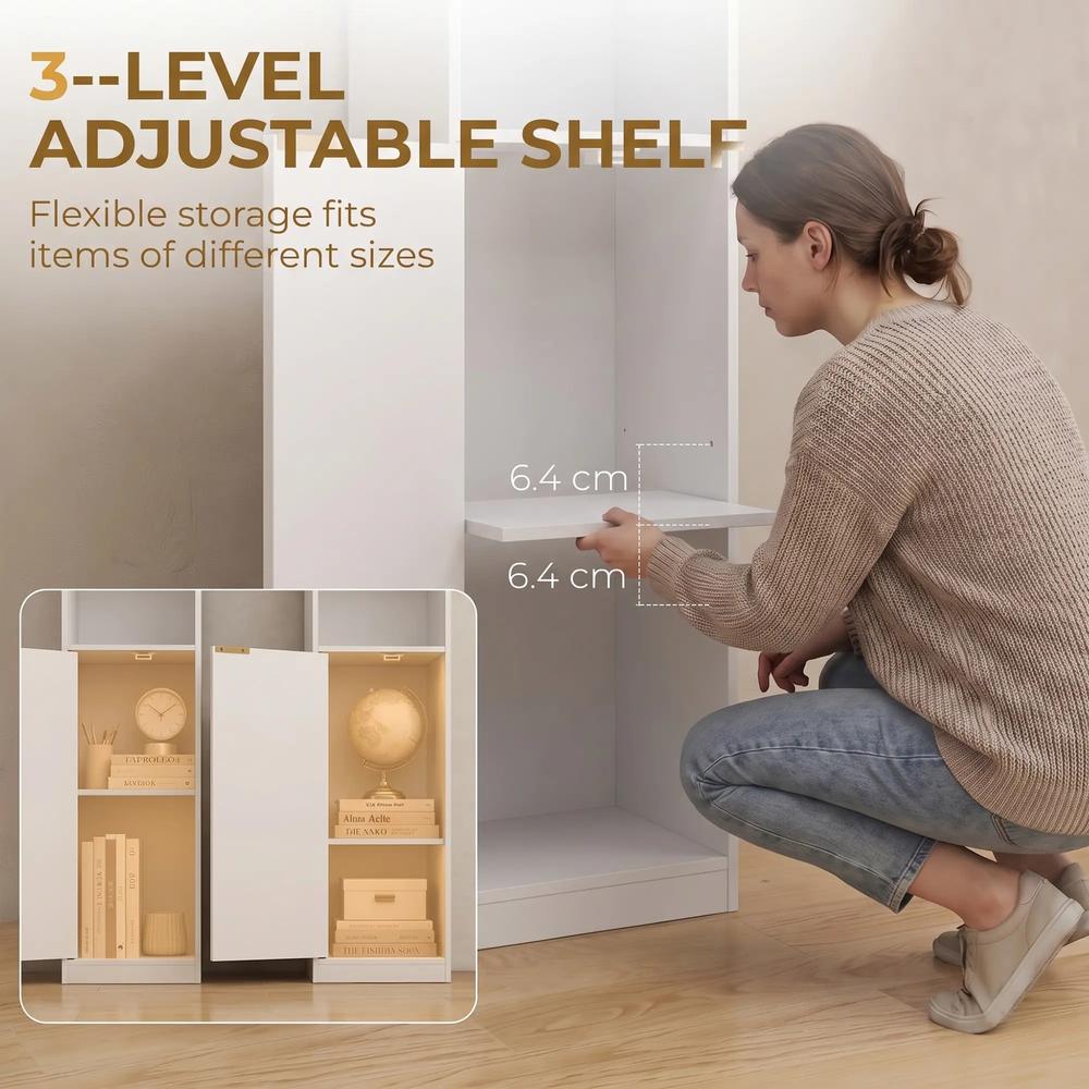 HOMCOM Bookcase Adjustable Shelf Bookshelf Anti-Tip Hardware 6-Tier Storage Cabinet Additional View 36
