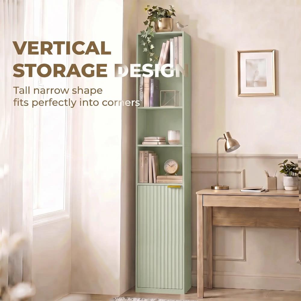 HOMCOM Bookcase Adjustable Shelf Bookshelf Anti-Tip Hardware 6-Tier Storage Cabinet Additional View 5