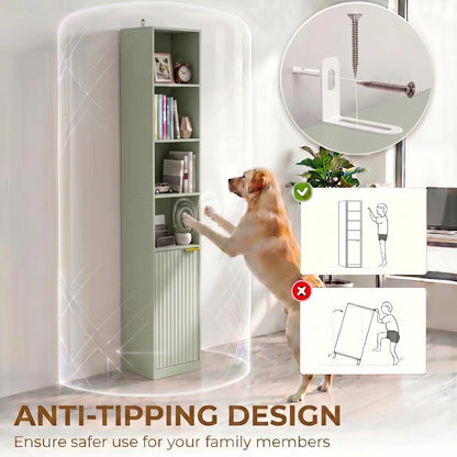HOMCOM Bookcase Adjustable Shelf Bookshelf Anti-Tip Hardware 6-Tier Storage Cabinet Additional View 7