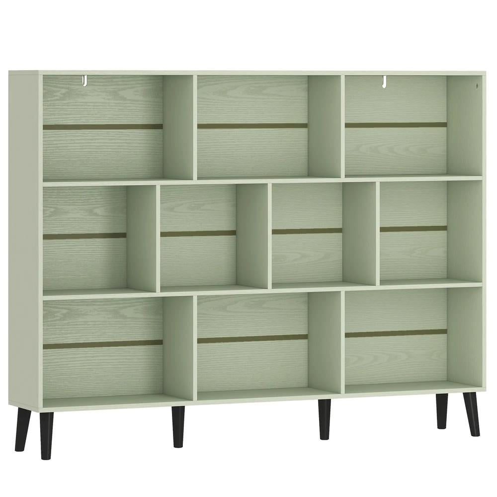 HOMCOM 10-Cube Bookcase, 3-Tier Book Shelf with Solid Wood Legs, 140 cm Modern Bookshelf with Anti-Tip Kit Additional View 16