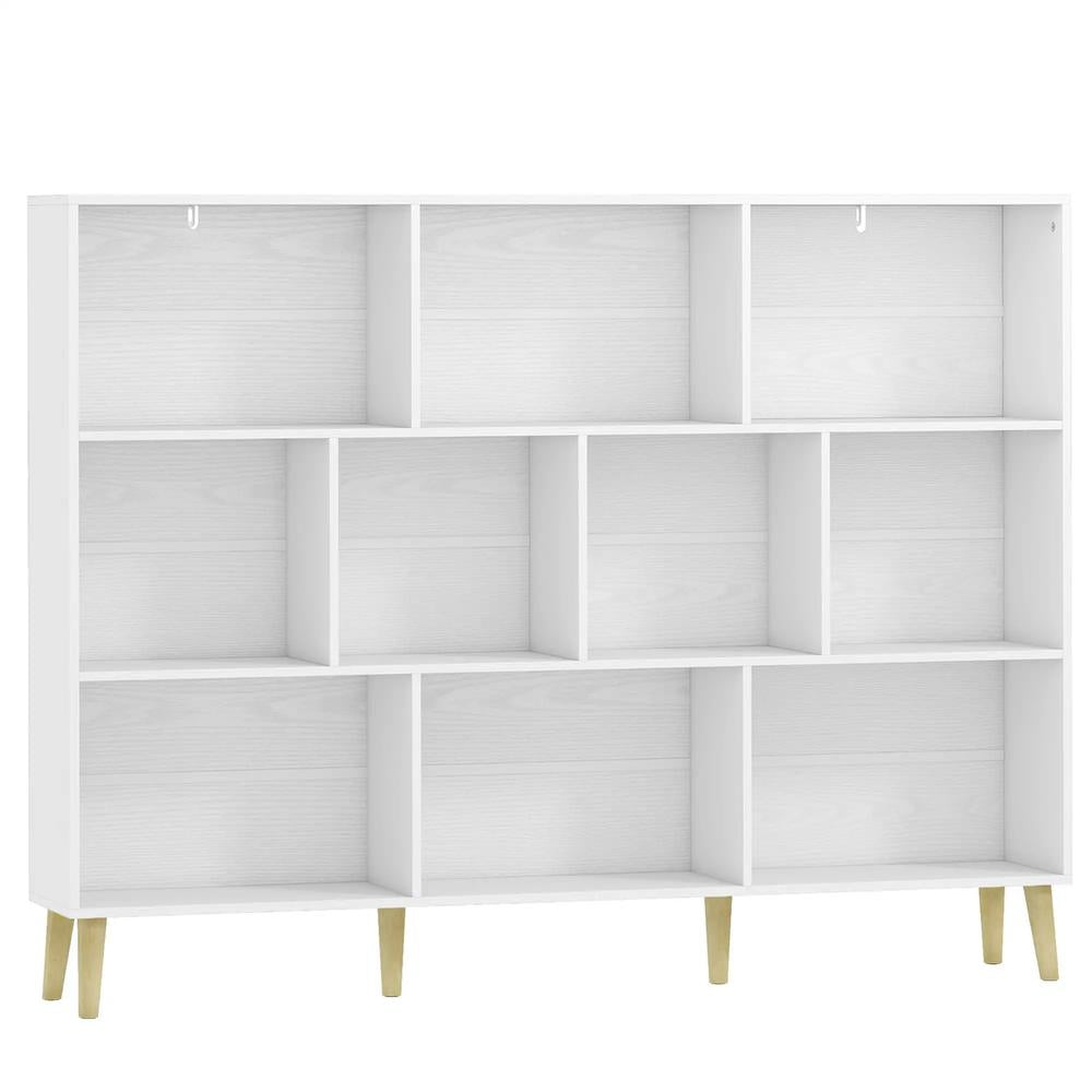 HOMCOM 10-Cube Bookcase, 3-Tier Book Shelf with Solid Wood Legs, 140 cm Modern Bookshelf with Anti-Tip Kit Additional View 31