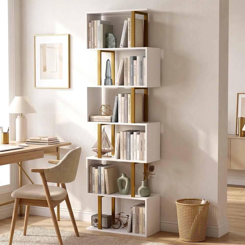 HOMCOM standing units free bookshelves industrial case bedroom Additional View 14