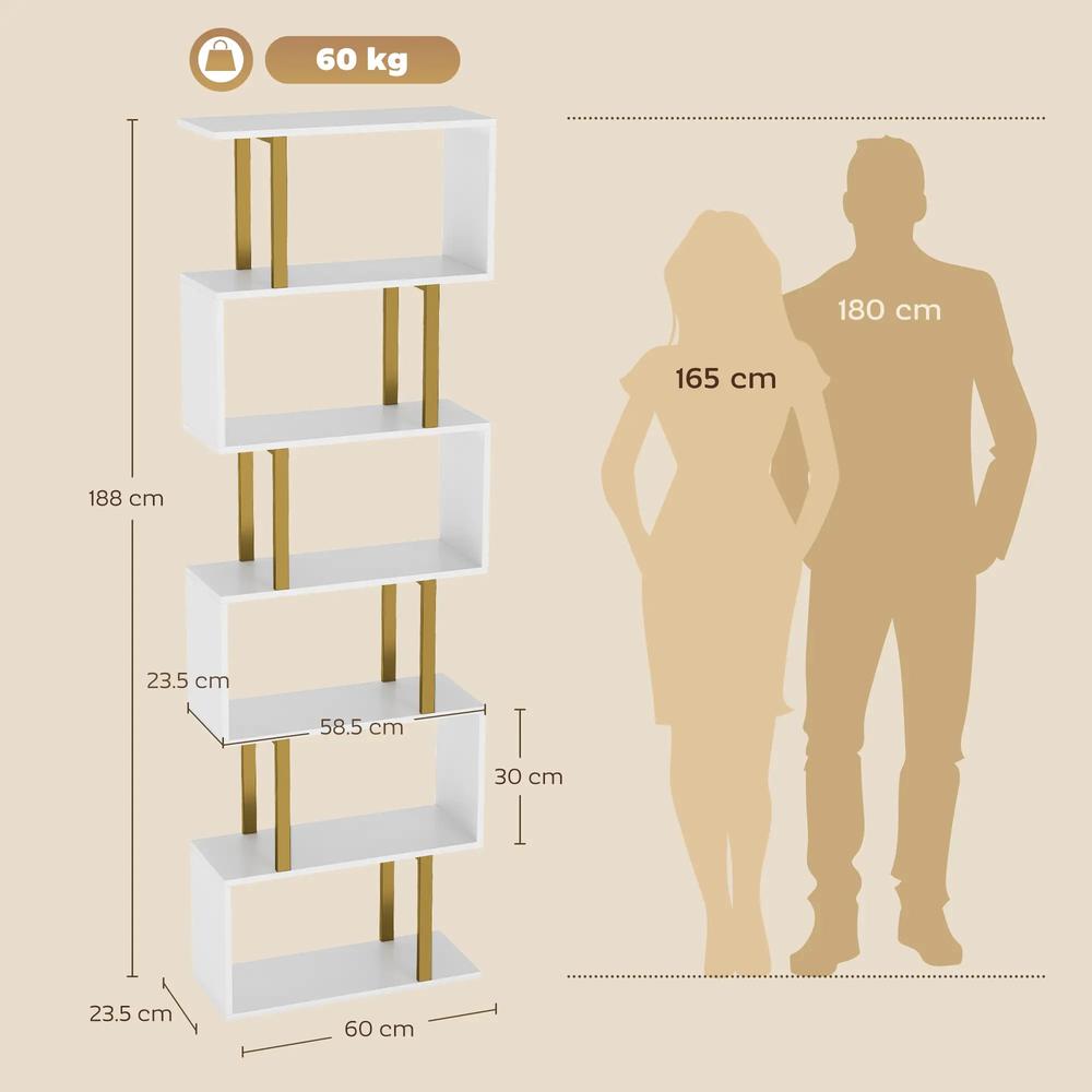 HOMCOM standing units free bookshelves industrial case bedroom Additional View 3