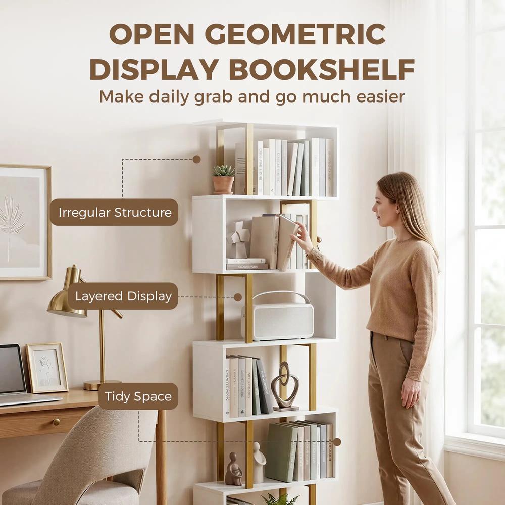 HOMCOM standing units free bookshelves industrial case bedroom Additional View 4