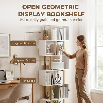 HOMCOM standing units free bookshelves industrial case bedroom Additional View 4