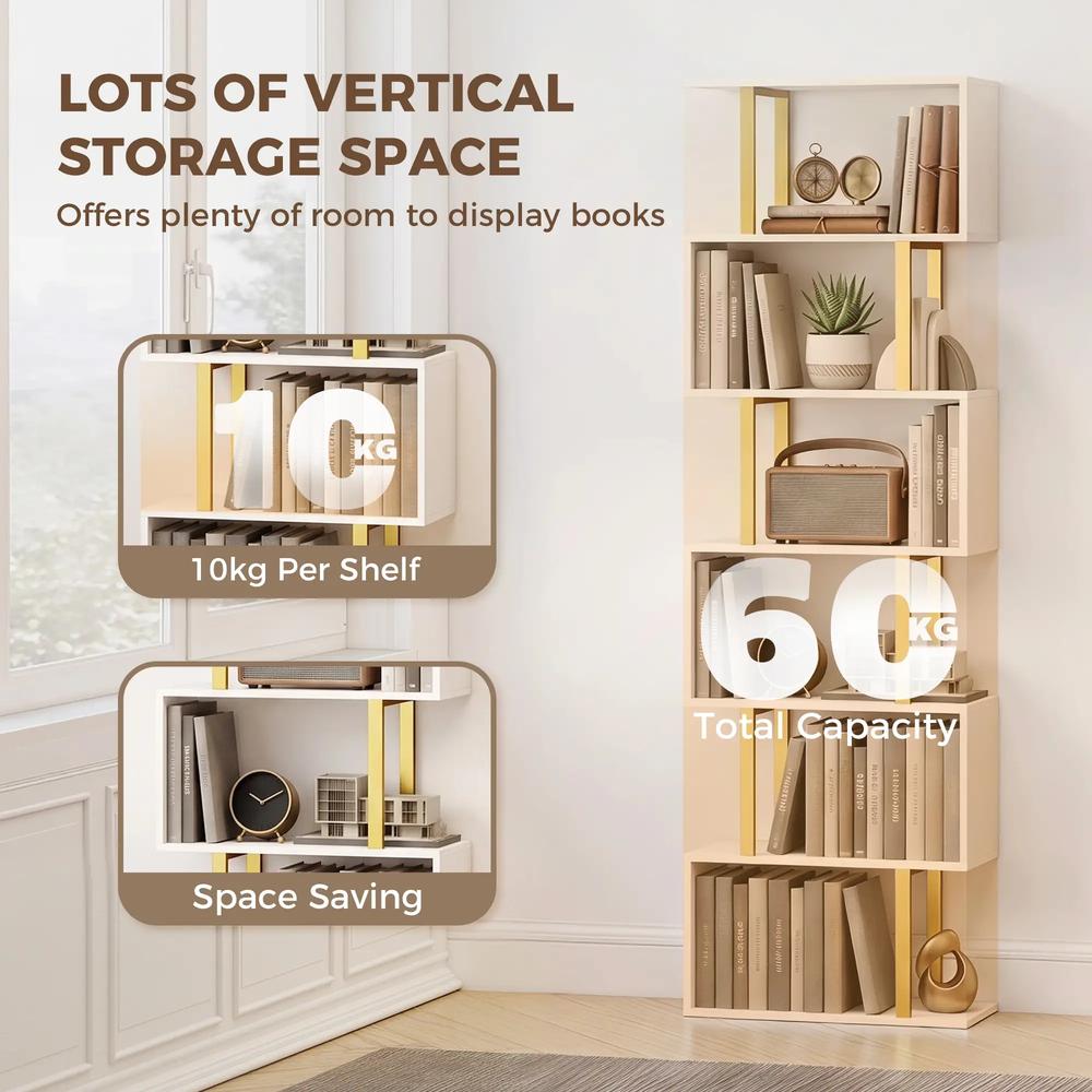 HOMCOM standing units free bookshelves industrial case bedroom Additional View 5